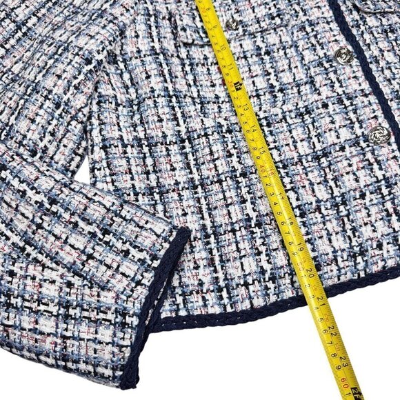NWOT AQUA Tweed BlazerJacket Sz.XXL Navy Blue White Career Professional Classic - Picture 10 of 14